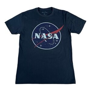 Palmer Cash Shirt Mens Medium Black Short Sleeve Cotton Blend Nasa